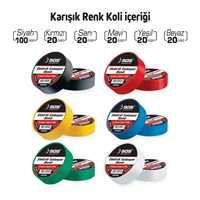 ELEKTRİK İZOLASYON BANDI KARIŞIK RENK 19MM*10YRD 1