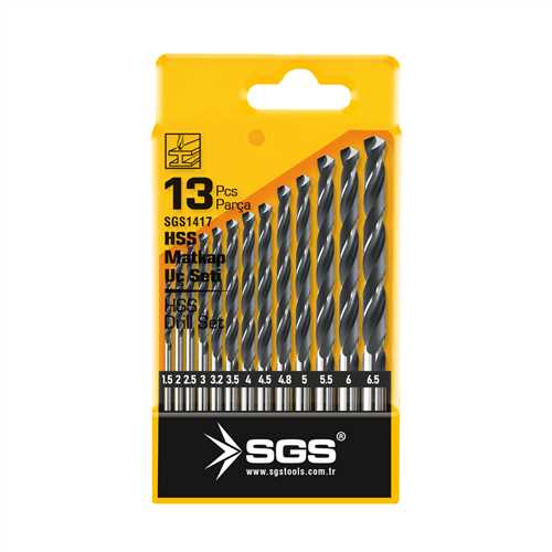HSS Drill Bit Set  1.5-2-3-3.2-4-4.5-4.8-5-5.5-6-6.5mm 1