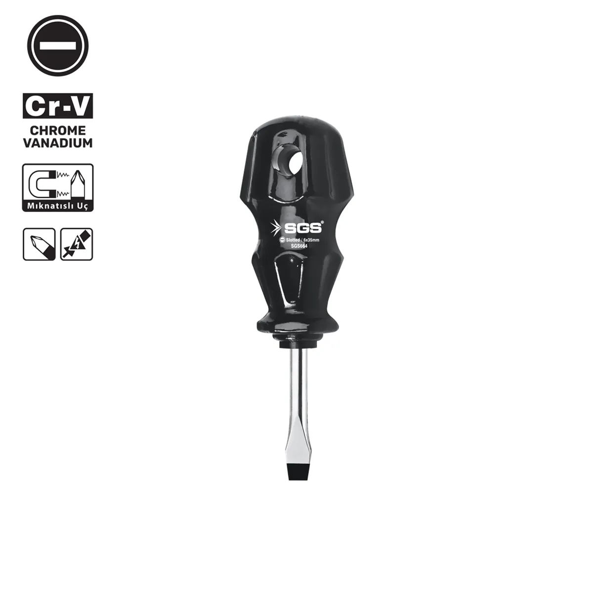 6*35  Screwdriver Slotted-Black Series 1
