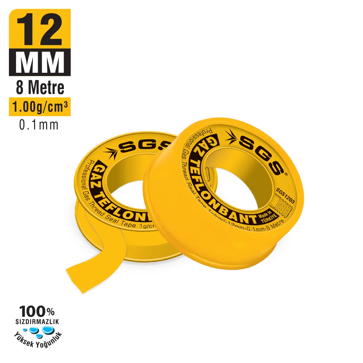 GAZ TEFLON BANT 12 MM X 8 M X 1,00 GR 1