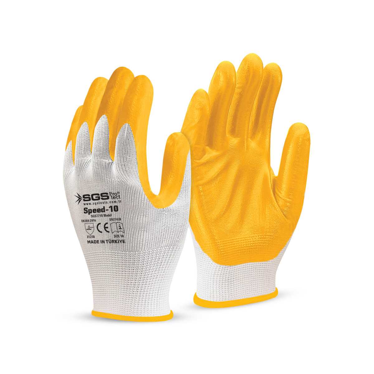 Nitrile Coated Polyester Gloves Speed-10 1
