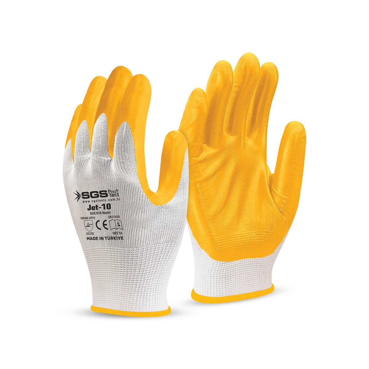 Nitrile Coated Polyester Gloves Jet-10			 1