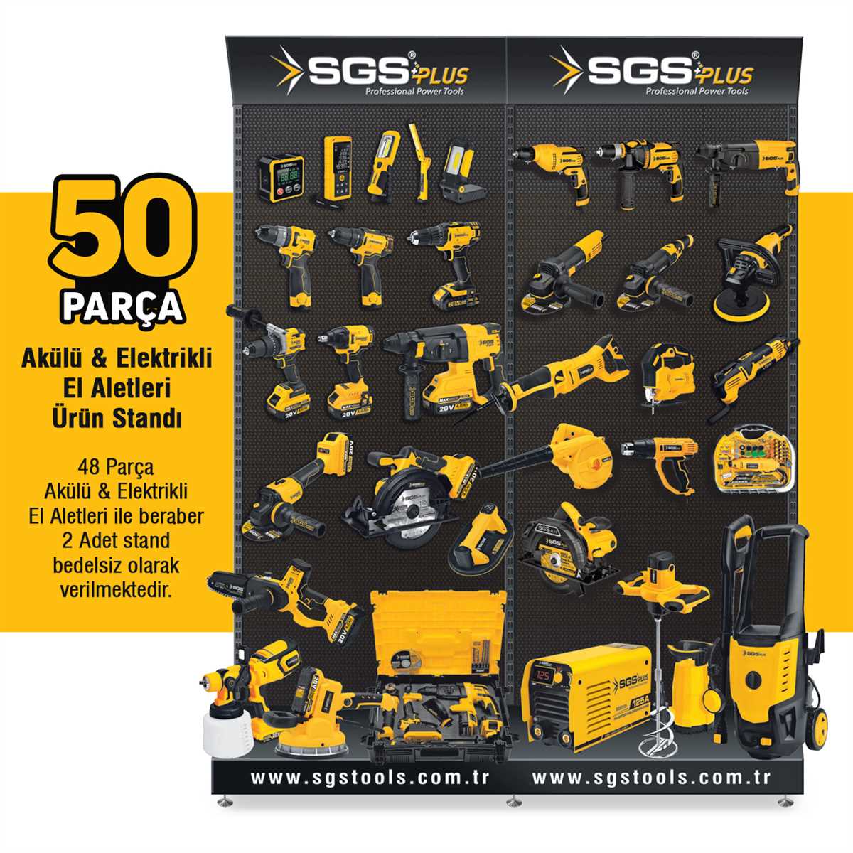 PROFESYONEL ELEKTRİKLİ EL ALETLERİ STANDI SETİ 1