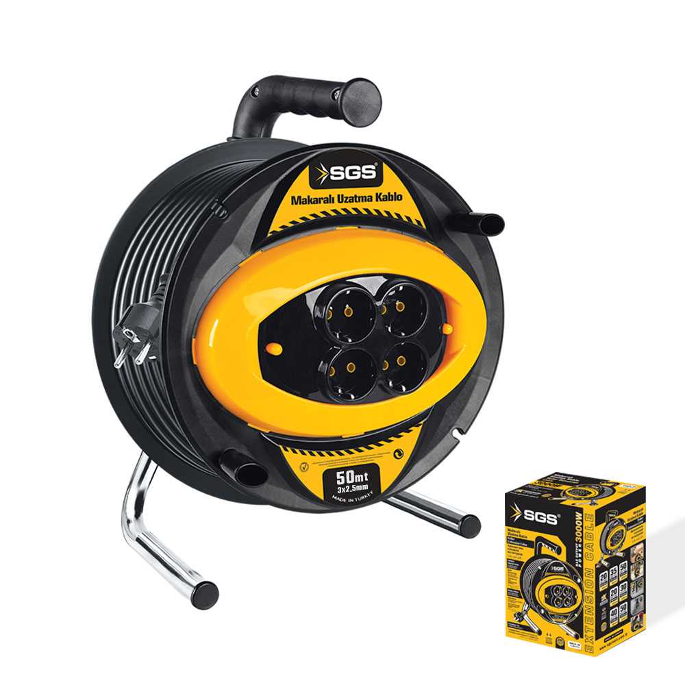 Professional Extension Cable Reel 3x2,5 / 50 Meter Color Box 1