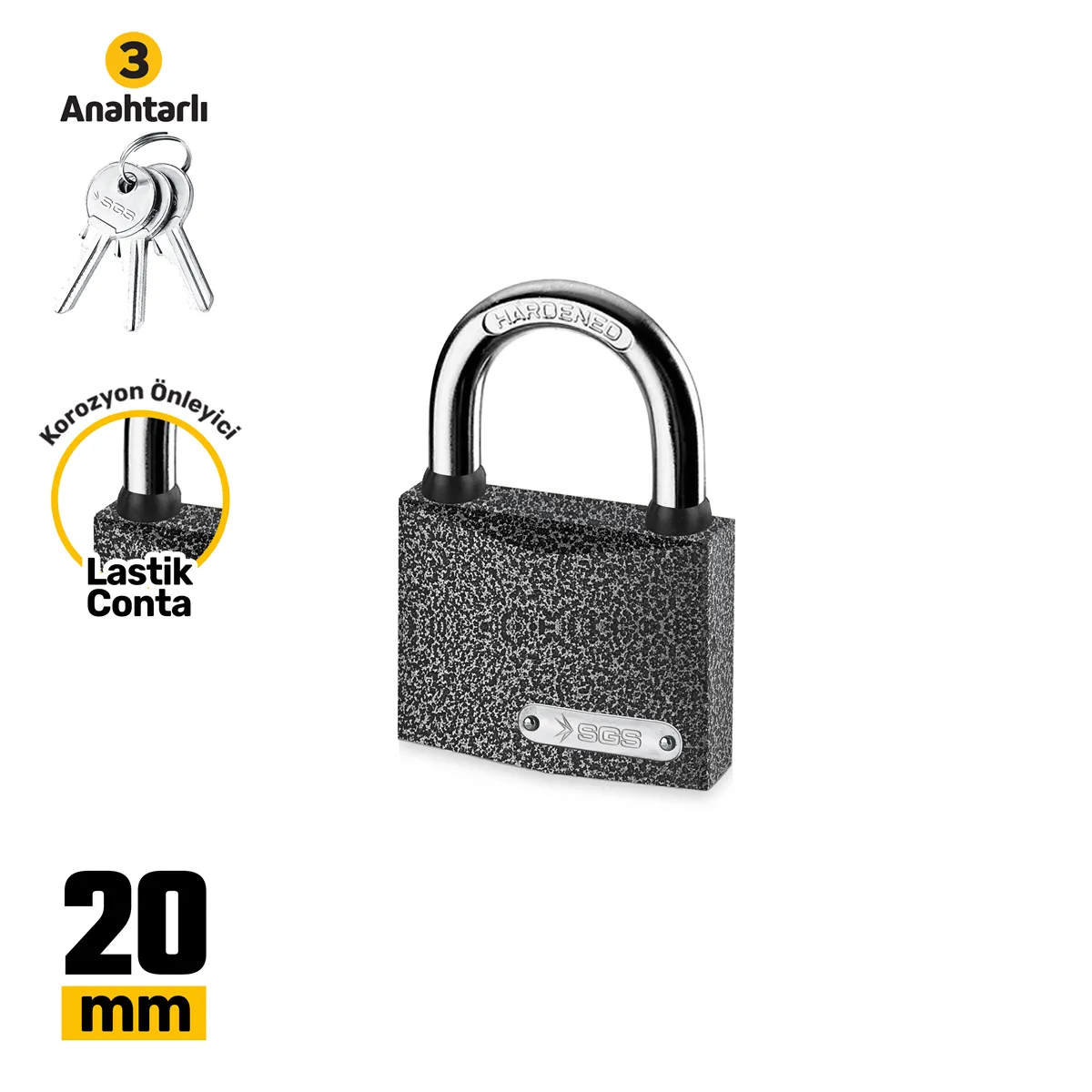 ASMA KİLİT GRİ BOYALI 20MM 1