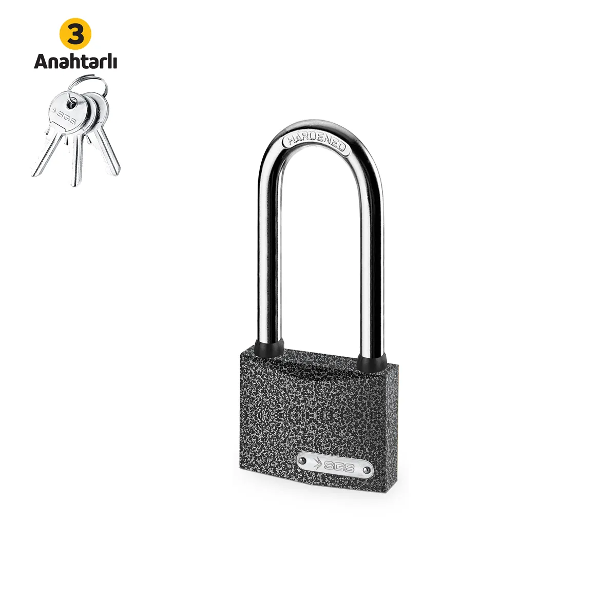 Padlock / Grey Painted /Long Shackle 32MM 1