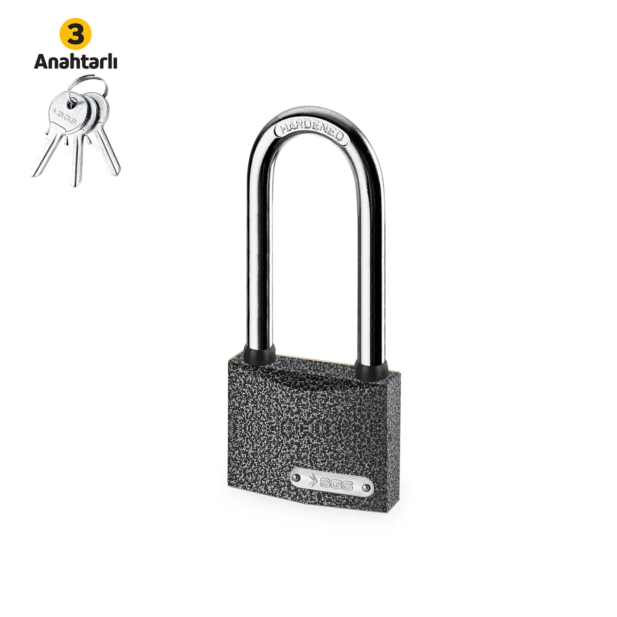 Padlock / Grey Painted /Long Shackle 38MM 1