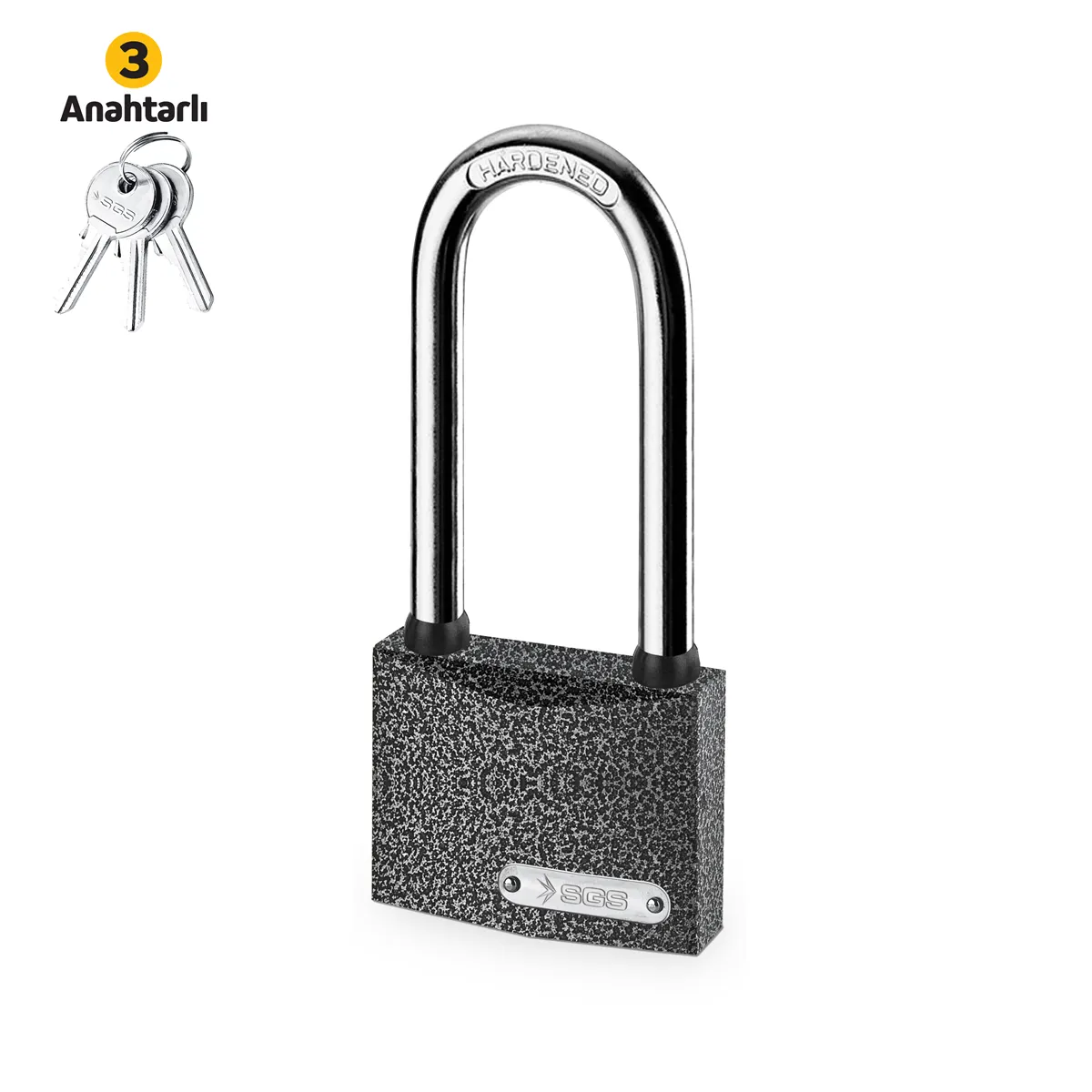 Padlock / Grey Painted /Long Shackle 50MM 1