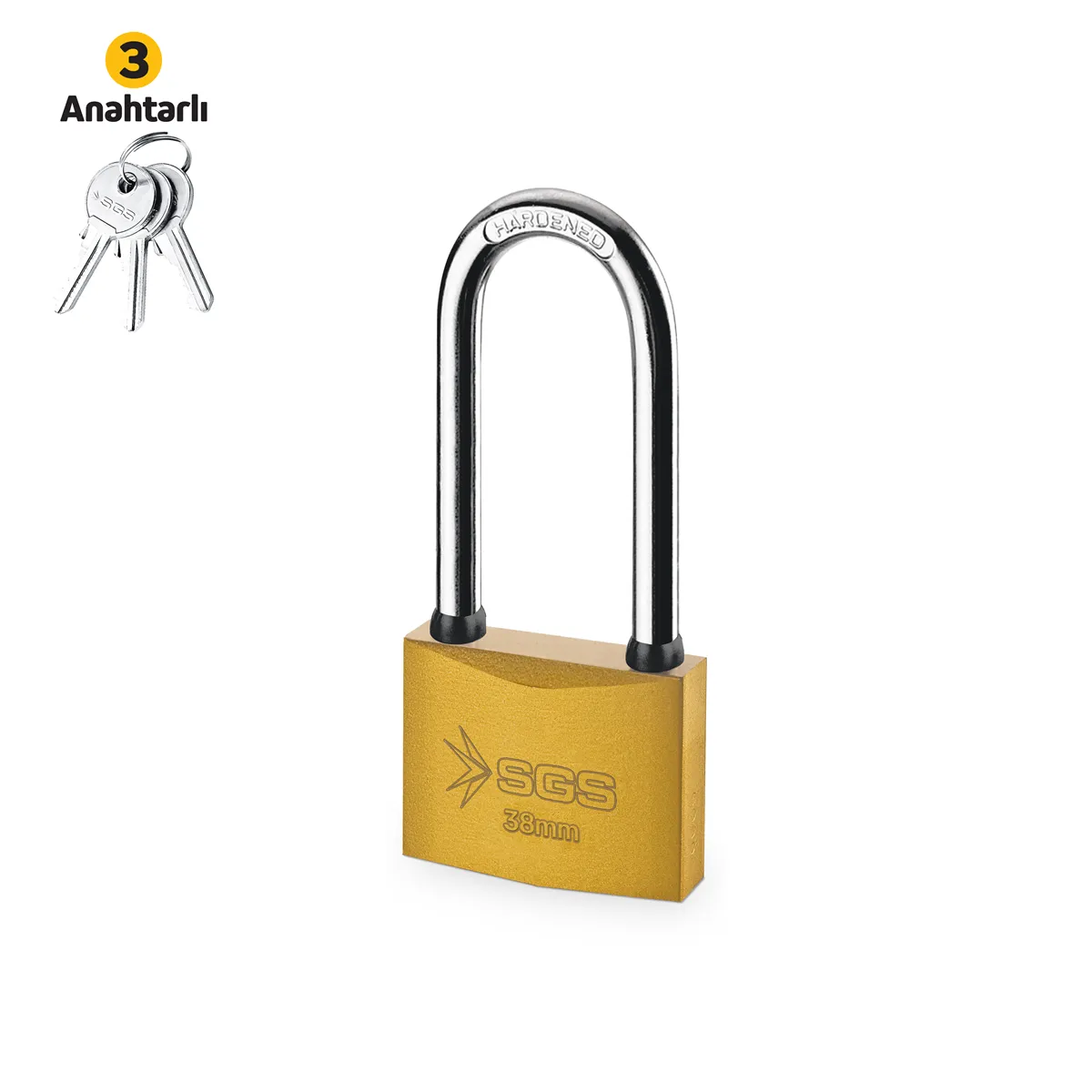 Padlock /Brass Painted /Long Shackle 38MM 1