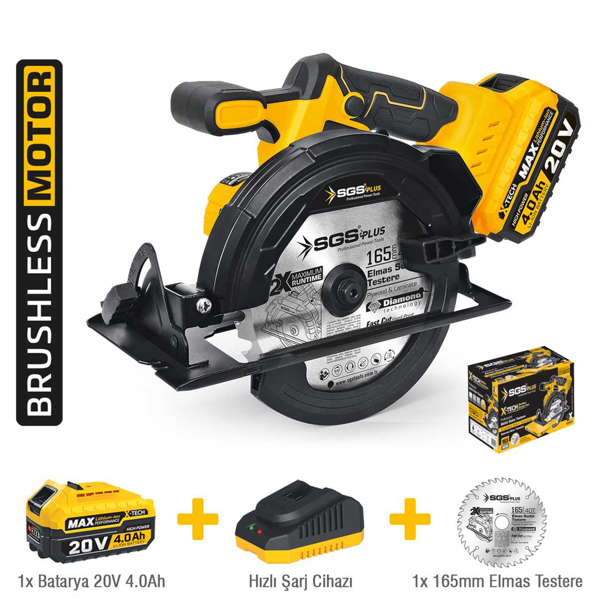 AKÜLÜ SUNTA KESME MAKİNESİ SETİ 165 MM 1*4.0 Ah (KÖMÜRSÜZ MOTOR) 1