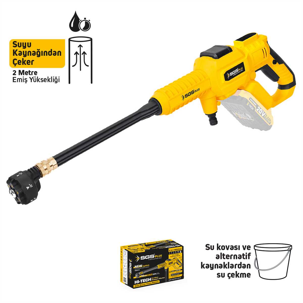 AKÜLÜ BASINÇLI YIKAMA MAKİNESİ 30 BAR 435 PSI (SOLO MAKİNA) 1