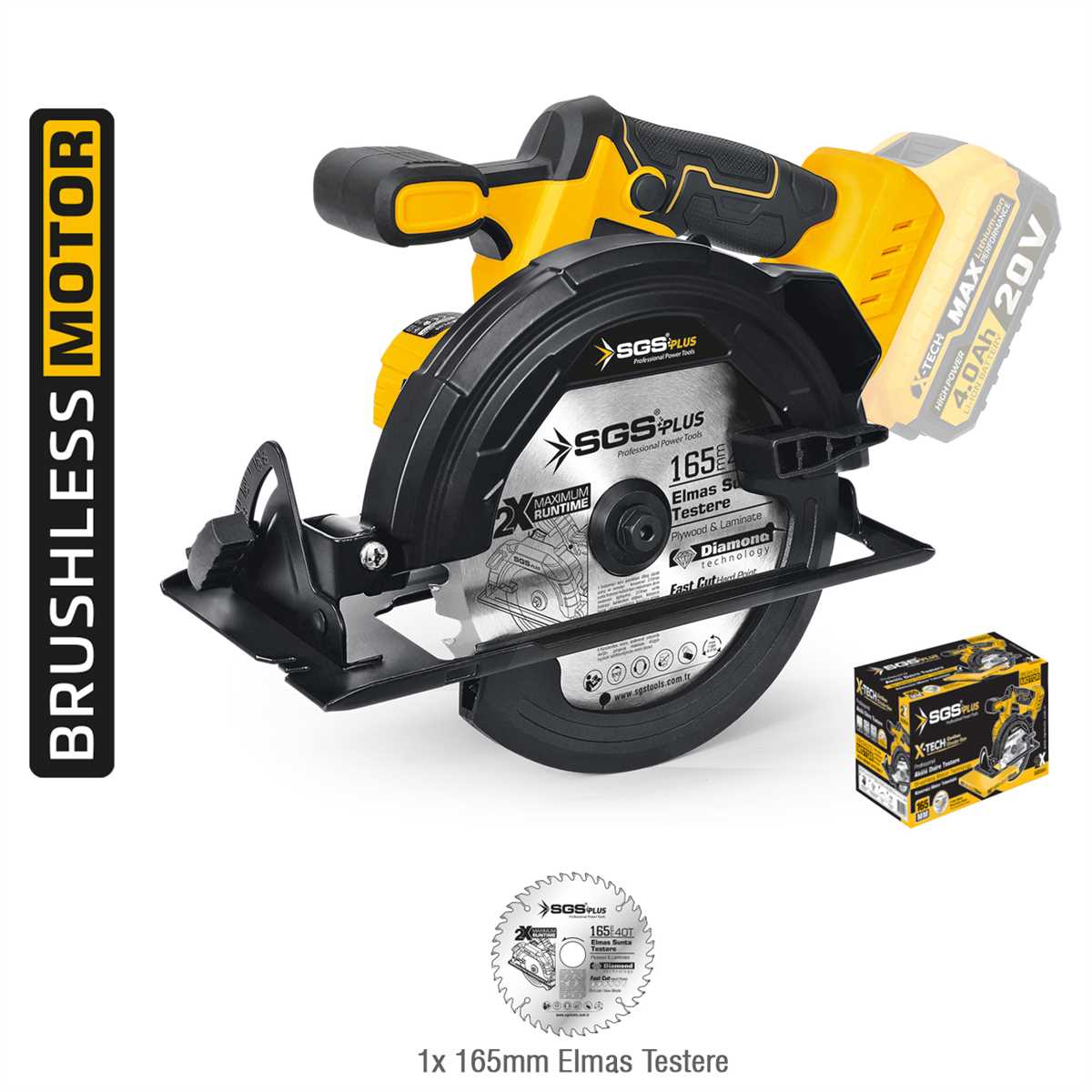 AKÜLÜ SUNTA KESME MAKİNESİ 165 MM (KÖMÜRSÜZ MOTOR) (SOLO MAKİNA) 1