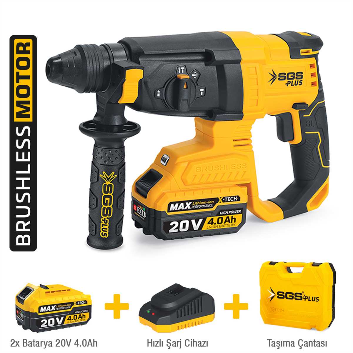 AKÜLÜ ELEKTRO PNÖMATİK KIRICI DELİCİ SETİ 20V 2*4.0Ah (KÖMÜRSÜZ MOTOR) 1