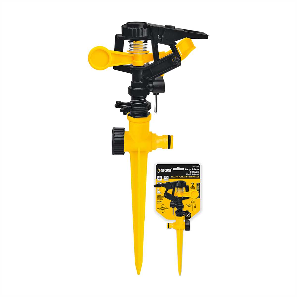 Plastic Pulsating Sprinkler 2-Ways Plastic Spike 1