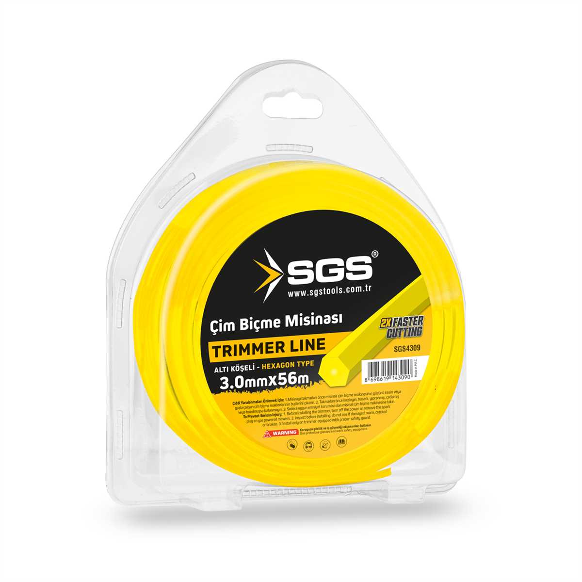 TIRPAN MİSİNASI 3.0 MM 56 MT ALTIGEN (SARI) 1