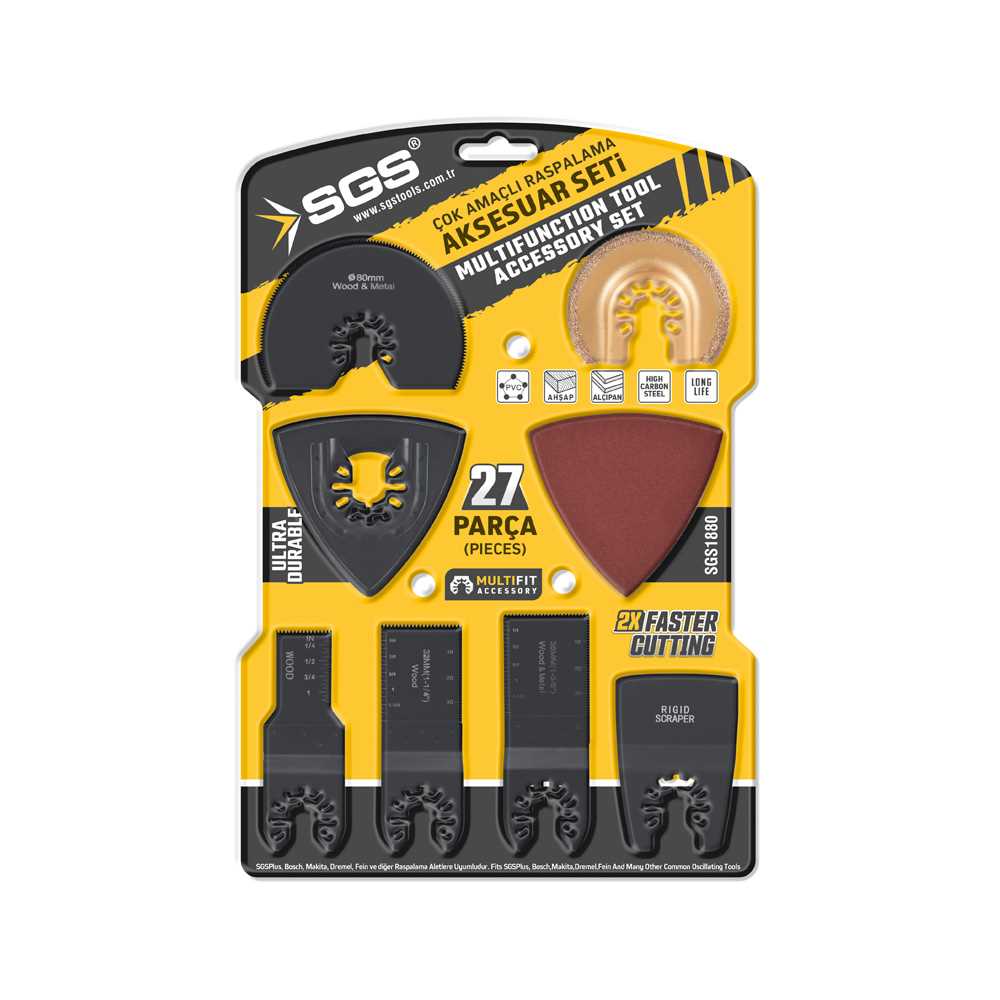 MULTI-TOOLS KESİCİ VE RASPALAMA AKSESUAR SETİ 27 PARÇA 1