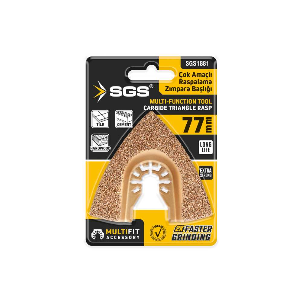 MULTI-TOOLS KESİCİ VE RASPALAMA ZIMPARA BAŞLIĞI KARBÜR 77MM 1
