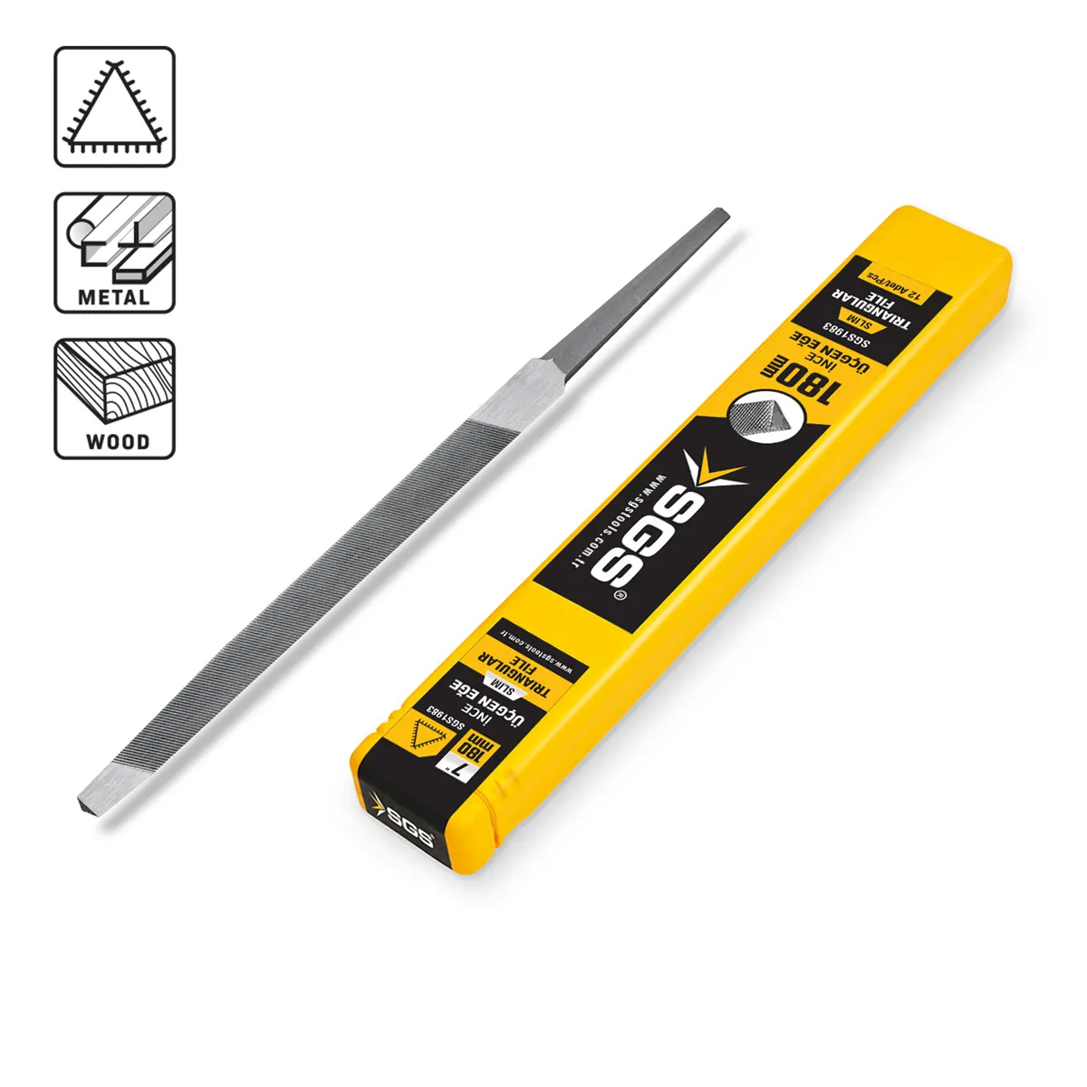 ÜÇGEN EĞE SLIM İNCE DİŞ 180 MM 7'' 1