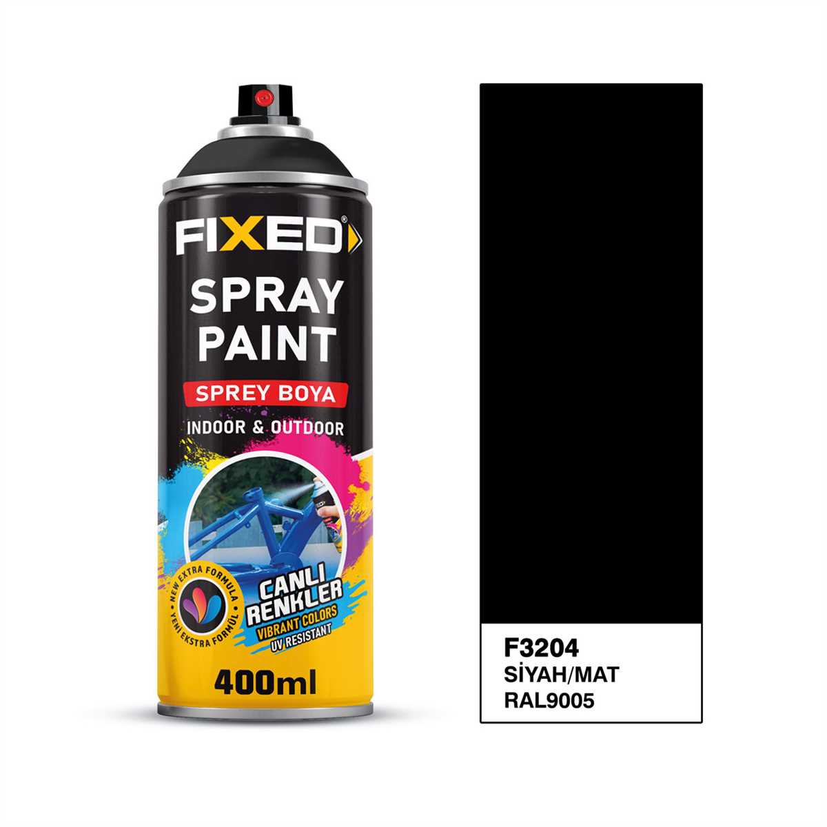 Spray Paint Acrylic 400ml.320gr. Matte Black (RAL9005) 1