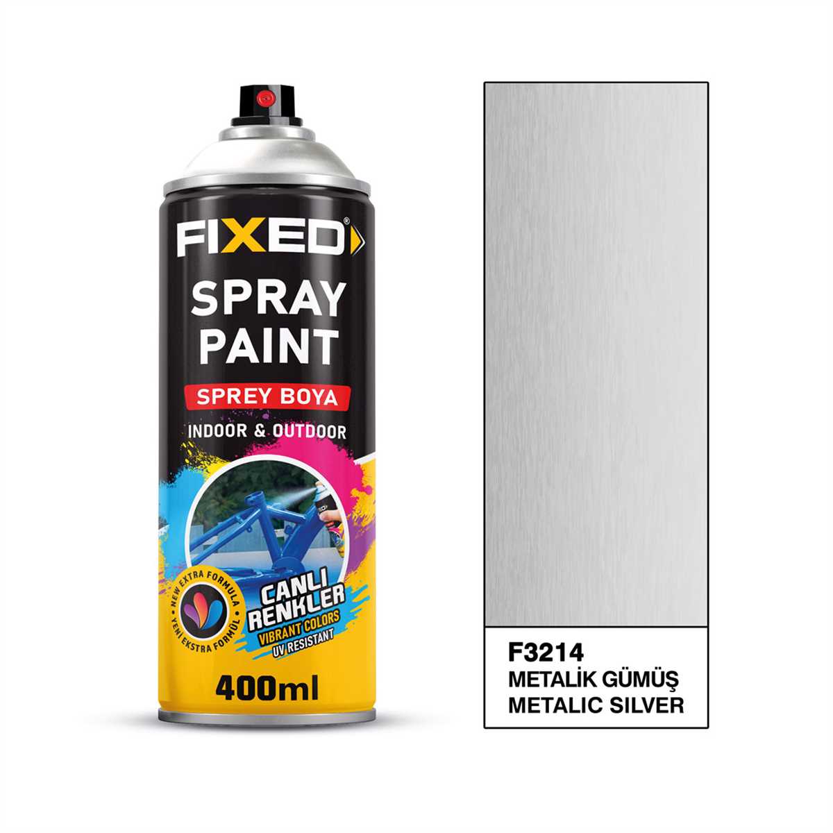 Spray Paint Acrylic 400ml.320gr. Metallic Silver 1
