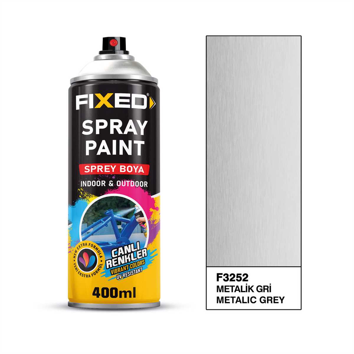 Spray Paint Acrylic 400ml.320gr. Metallic Grey 1