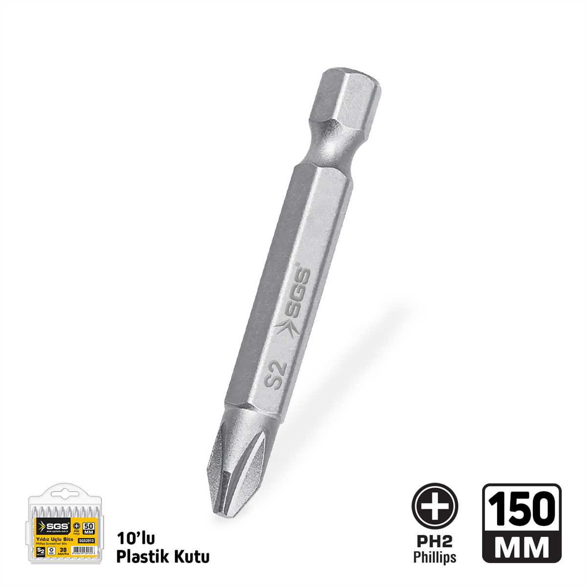 YILDIZ UÇLU BİTS S2 PH2*150mm Sand-Pro Series 1