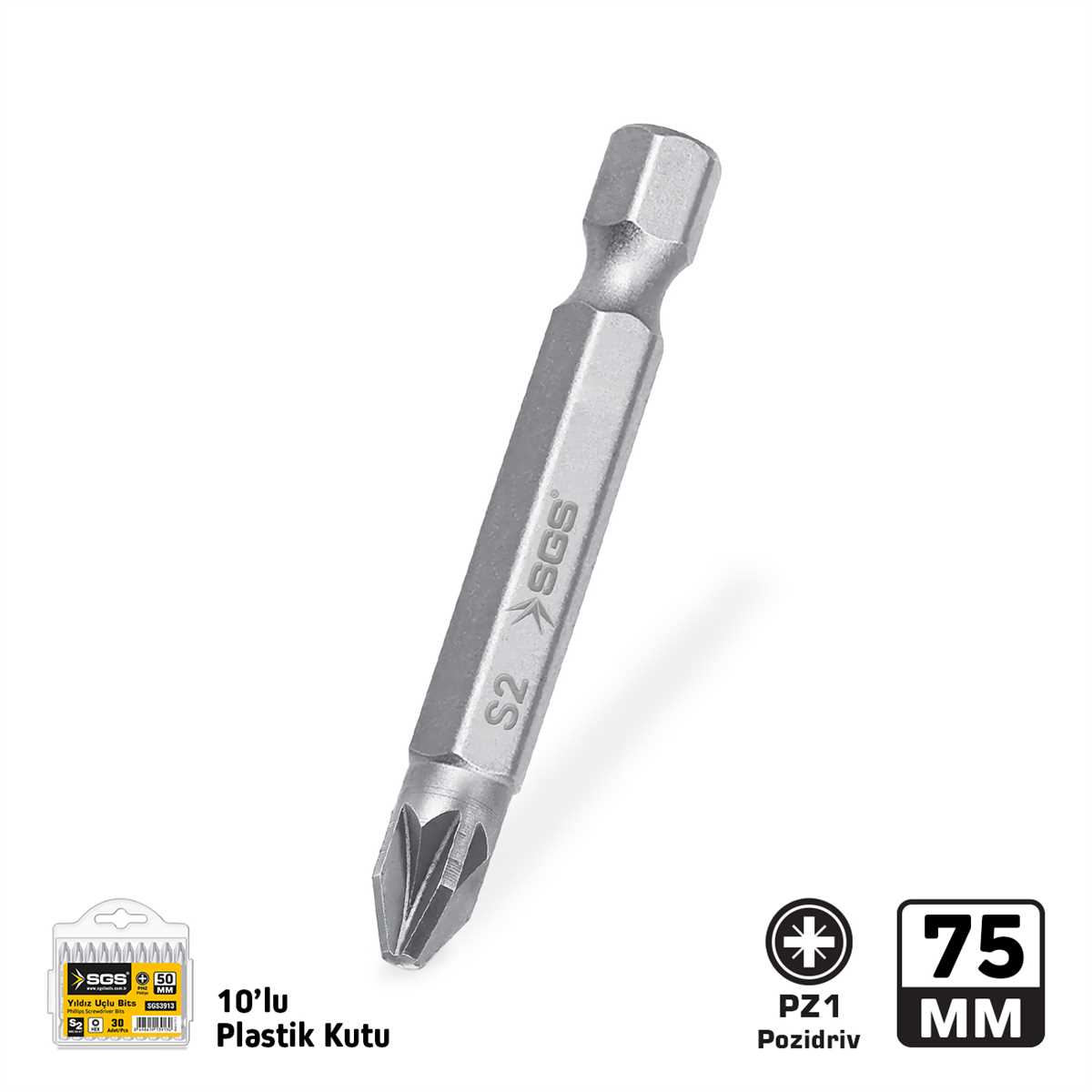 Phillips Screwdriver Bits S2 PZ1*75mm 1