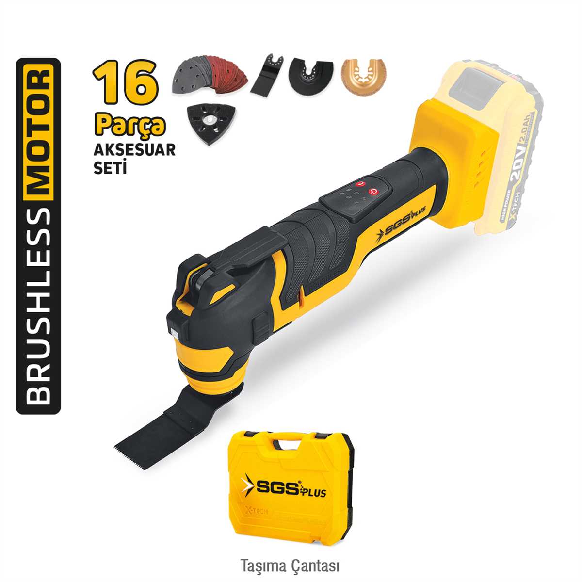 AKÜLÜ MULTI-TOOLS KESİCİ VE RASPALAMA MAKİNESİ 20V  (SOLO MAKİNA) 1