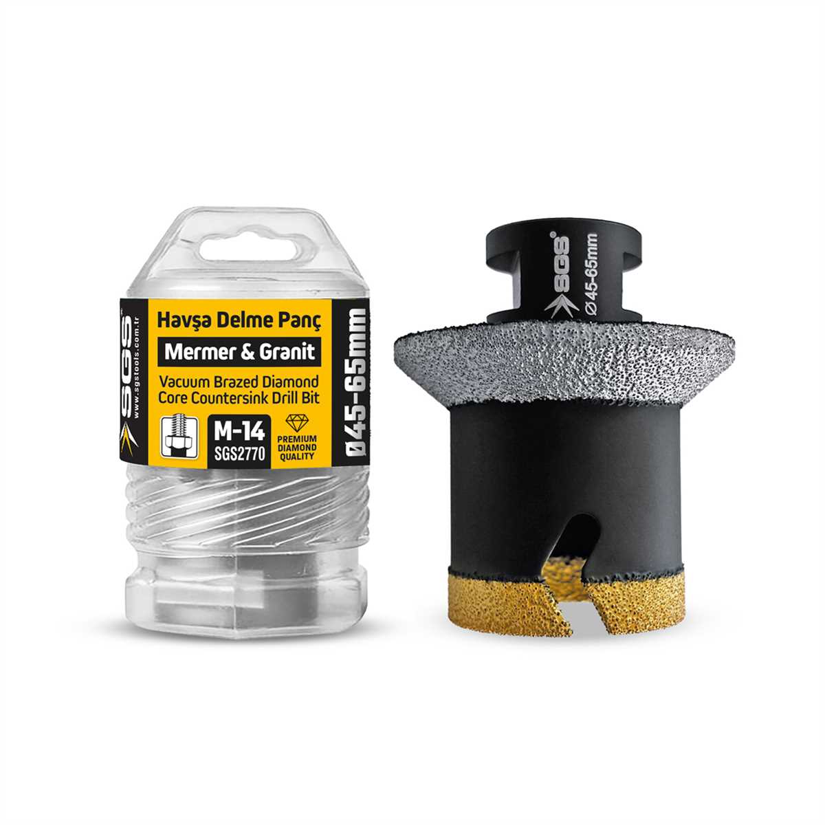 VACUUM BRAZED DIAMOND CORE COUNTERSINK DRILL BIT M14 45-65MM 1