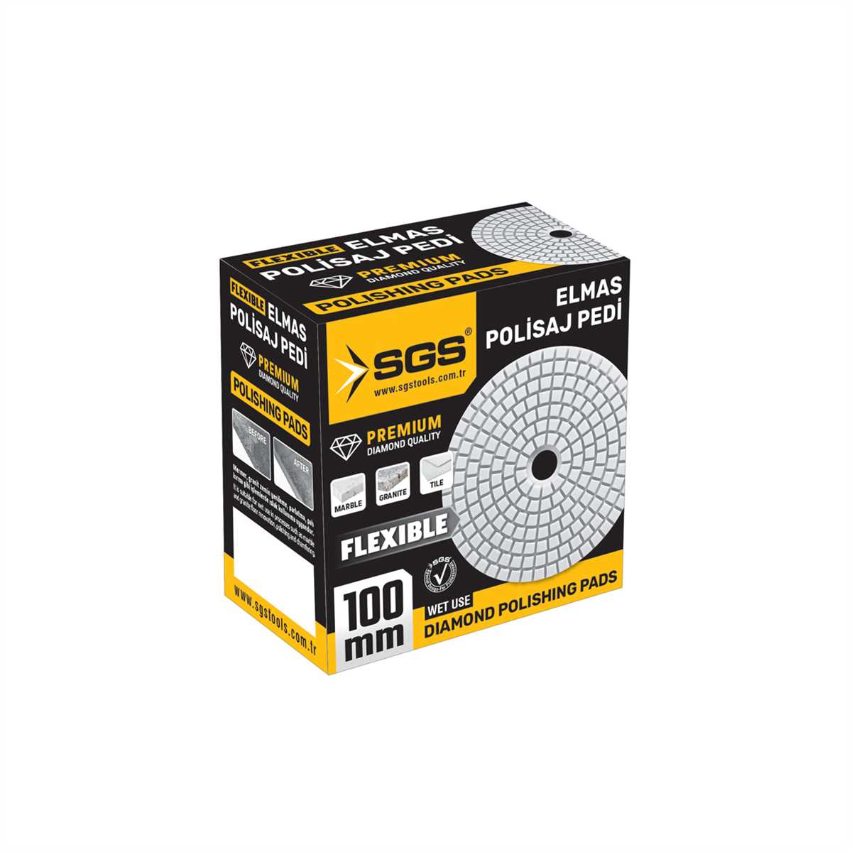 Diamond Polishing Pads 100mm 50 Grit 1