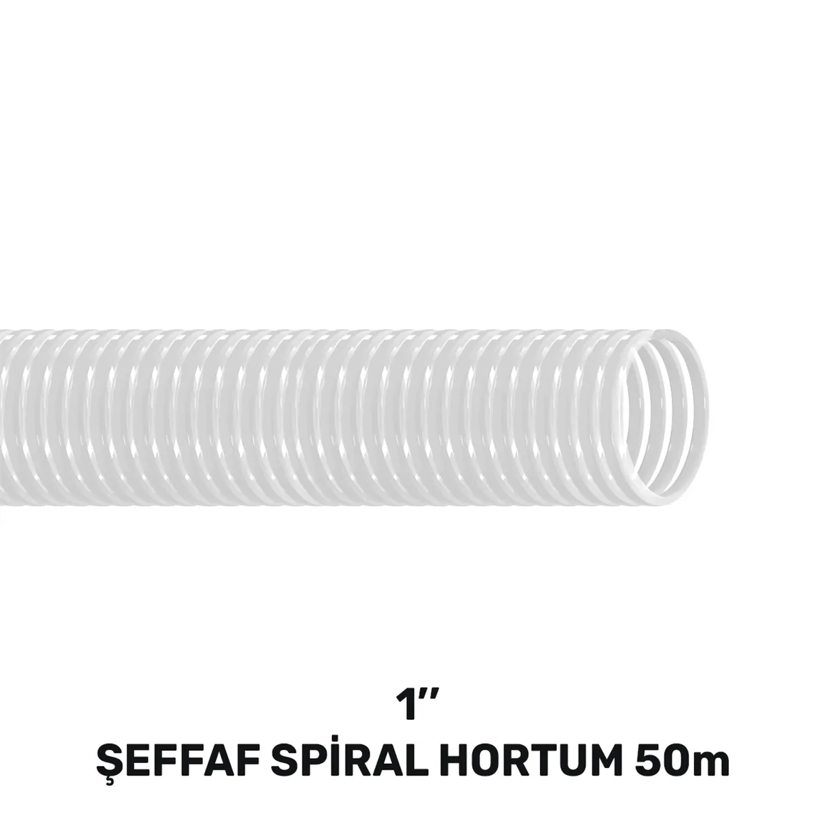 1'' ŞEFFAF LAVABO&SİFON SPİRAL HORTUM 50 MT 1