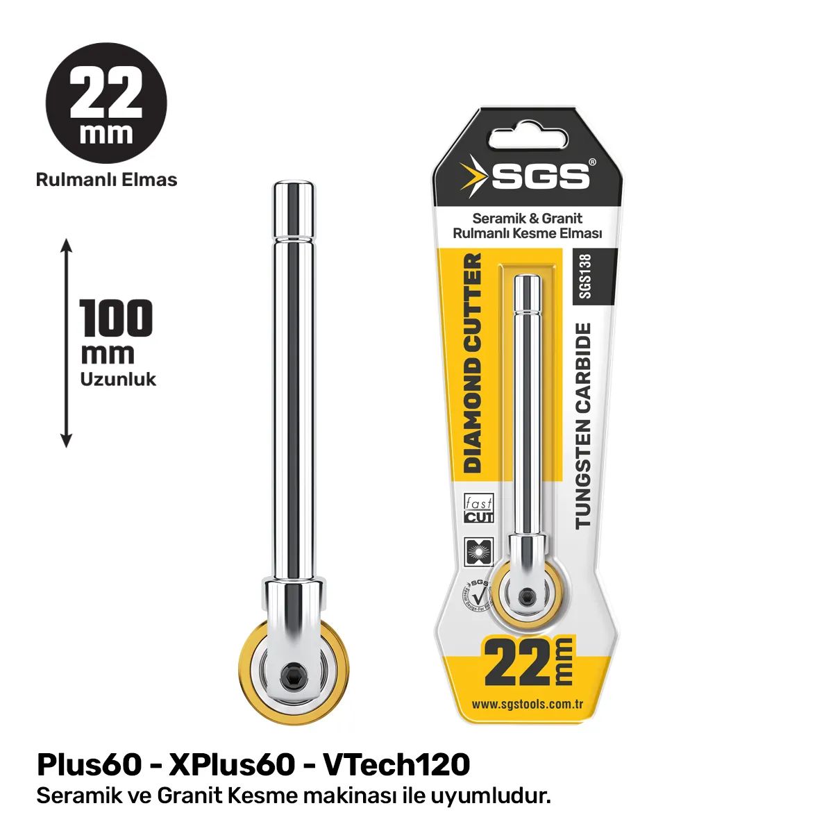 SERAMİK-GRANİT KESME ELMASI 22MM RULMANLI 1