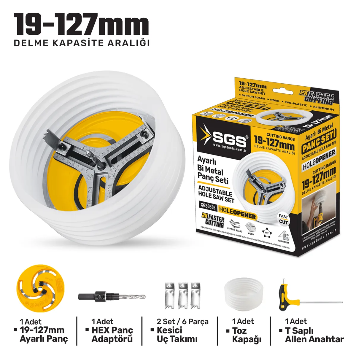 Bİ-METAL AYARLI PANÇ SETİ KÖRÜKLÜ 19-127 MM 1