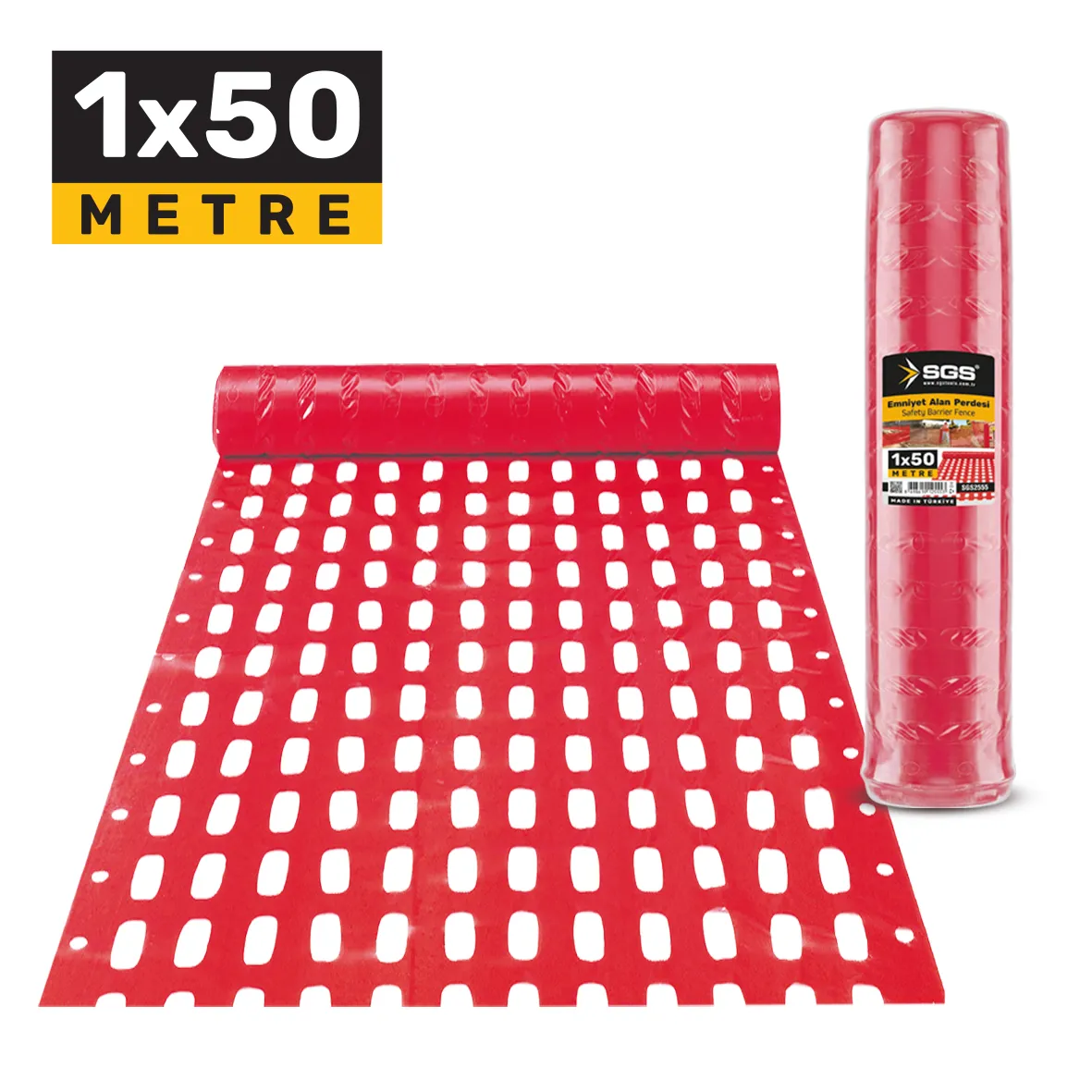 EMNİYET ALAN PERDESİ 1x50 MT. 40 Gr. KIRMIZI 1