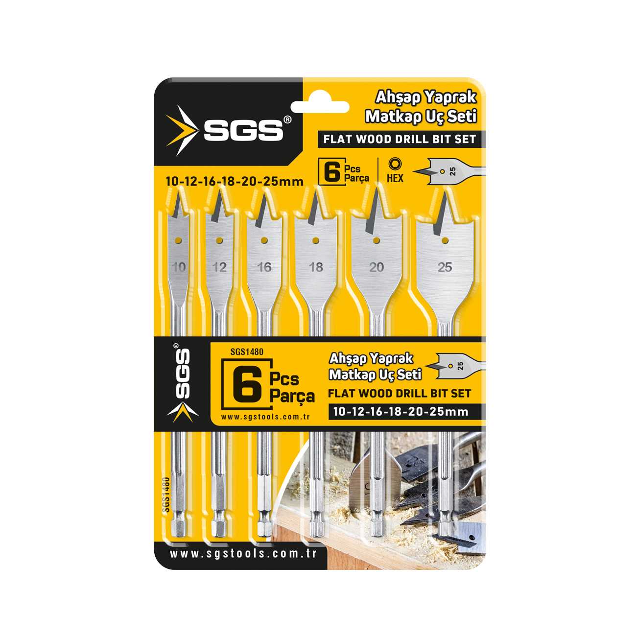 6 PARÇA AHŞAP YAPRAK MATKAP UCU SETİ 1