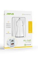 Jopus Universal  JO-A7 Troff PD 3.0 20W USB / PD Qc 3.0 18W Araç Sarji Beyaz - 5