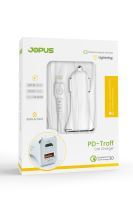 Jopus Universal Lightning JO-A7 Troff PD 3.0 20W USB / PD Araç Sarji Beyaz - 5