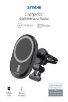 Simex  Cargador Wireless Magsafe 15 Watt Araç Sarji Siyah - 4
