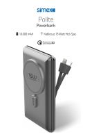 Simex S-38 Polite 22,5W 10000mAh Power Bank Dahili Kablolu Gri - 2