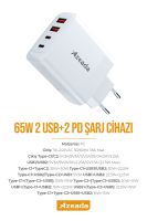 Azeada  AZ-A19  65W Sarj Cihazi Beyaz - 1