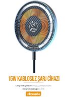 Azeada  PD-W16 Rurı Wireless Magsafe Sarj Cihazi Gri - 5
