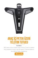 Azeada PD-C01 Peteğe takmalı  Telefon Tutucu Siyah+Gri - 4