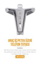 Azeada PD-C01 Peteğe takmalı  Telefon Tutucu Beyaz+Gri - 14