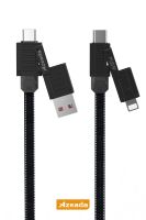 Azeada  AZ-B06th 1.5mt 4 lü konteyner Data Kablosu Siyah - 8