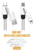 Azeada  AZ-B06th 1.5mt 4 lü konteyner Data Kablosu Beyaz - 4