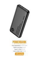 Azeada AZ-P04 2,1A 10000mAh Power Bank Siyah - 5