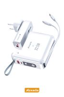 Azeada AZ-P110 22,5W 15000mAh Power Bank Dahili Kablolu Beyaz - 1