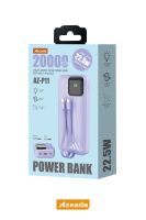 Azeada AZ-P11 22,5W 20000mAh Power Bank Dahili Kablolu Mor - 7