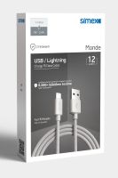 Simex USB to Lightning SPK-10 Monde 1mt 12W Data Kablosu Gri - 2