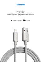 Simex USB to Lightning SPK-10 Monde 1mt 12W Data Kablosu Gri - 3